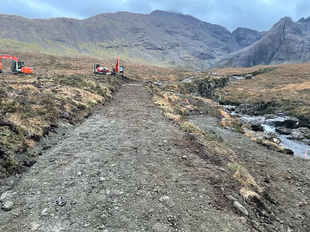 Fairy Pools Skye path construction