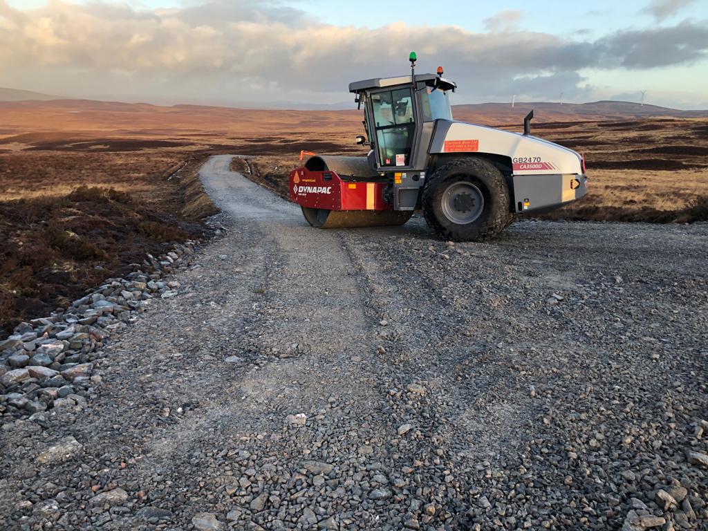 Hill access road construction