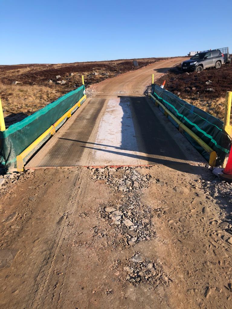 Temporary bridge over watercourse